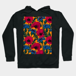 Red poppies and blue cornflowers Hoodie